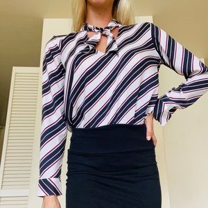 Striped Necktie blouse